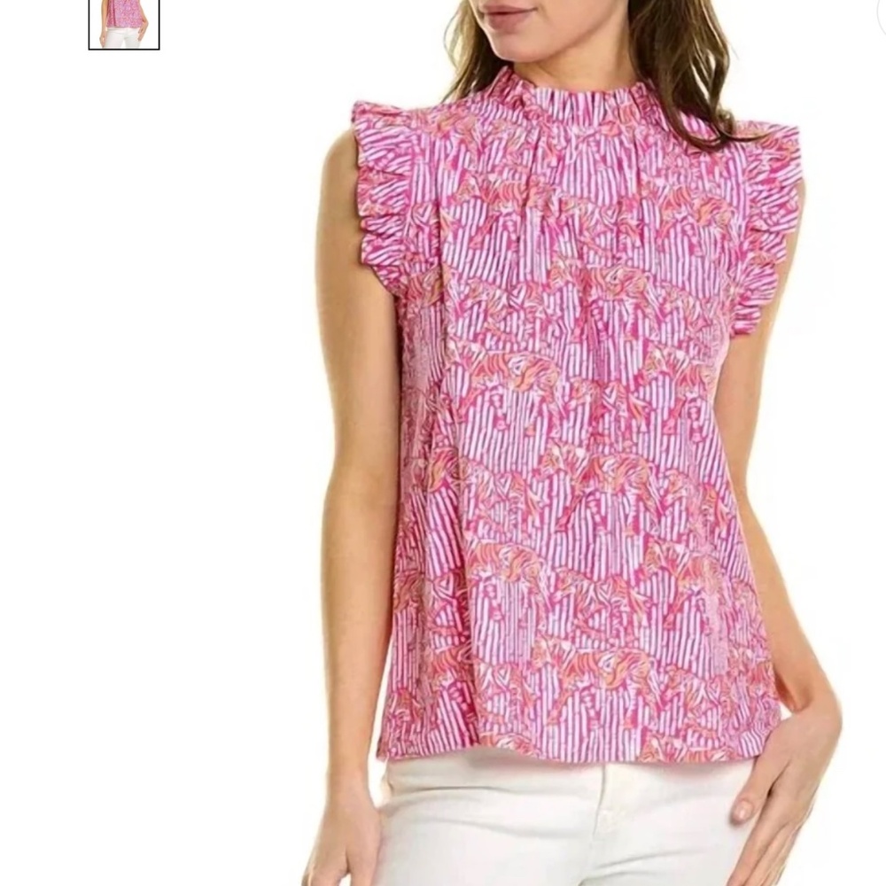 Jude Connally Pink and Gold Blouse